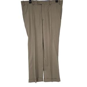 Aristo Eighteen Ari8to Plaid Stirling Wool Career Dress Pants Sand Brown 38 3774